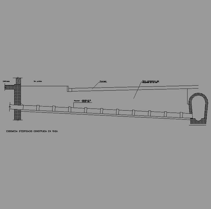 Bloque Autocad Acometida de edificación a nivel